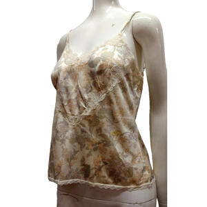 Vintage Lace 80s CAMISOLE top SMALL BEAUTIFUL PASTEL FLORAL ROYALE BY WARNER'S